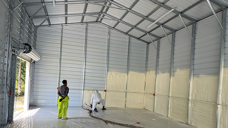 Spray Foam Progress in Metal Building