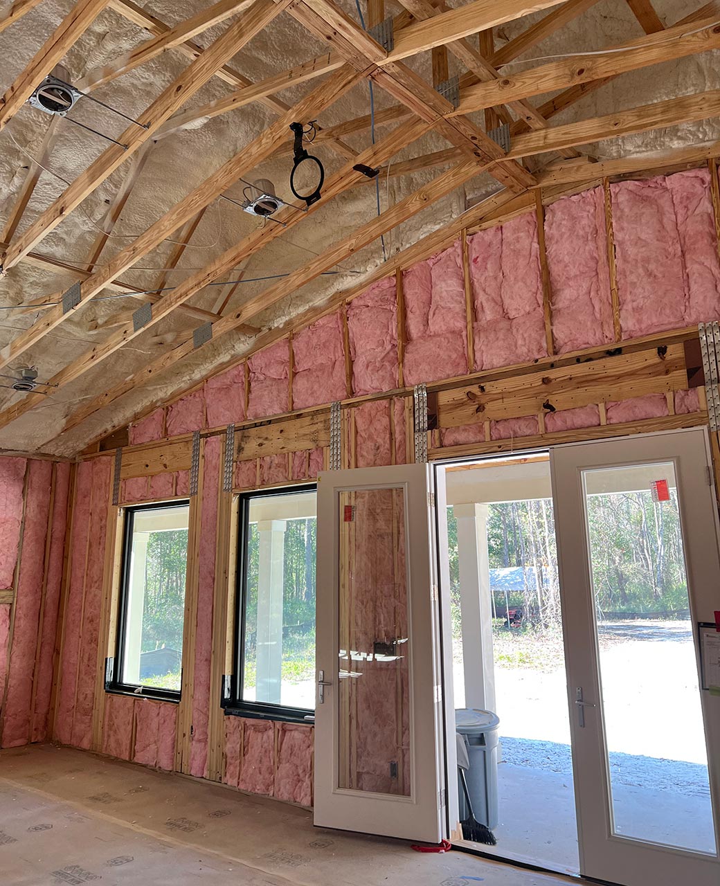 Photo of Batt insulation in walls of new home