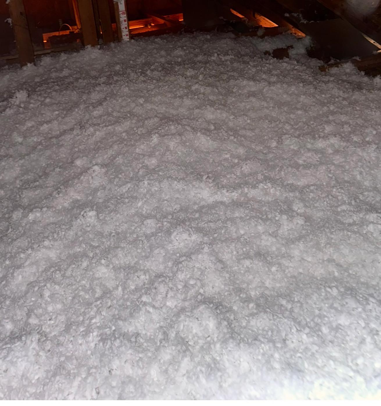 Image of Blown-in insulation in attic