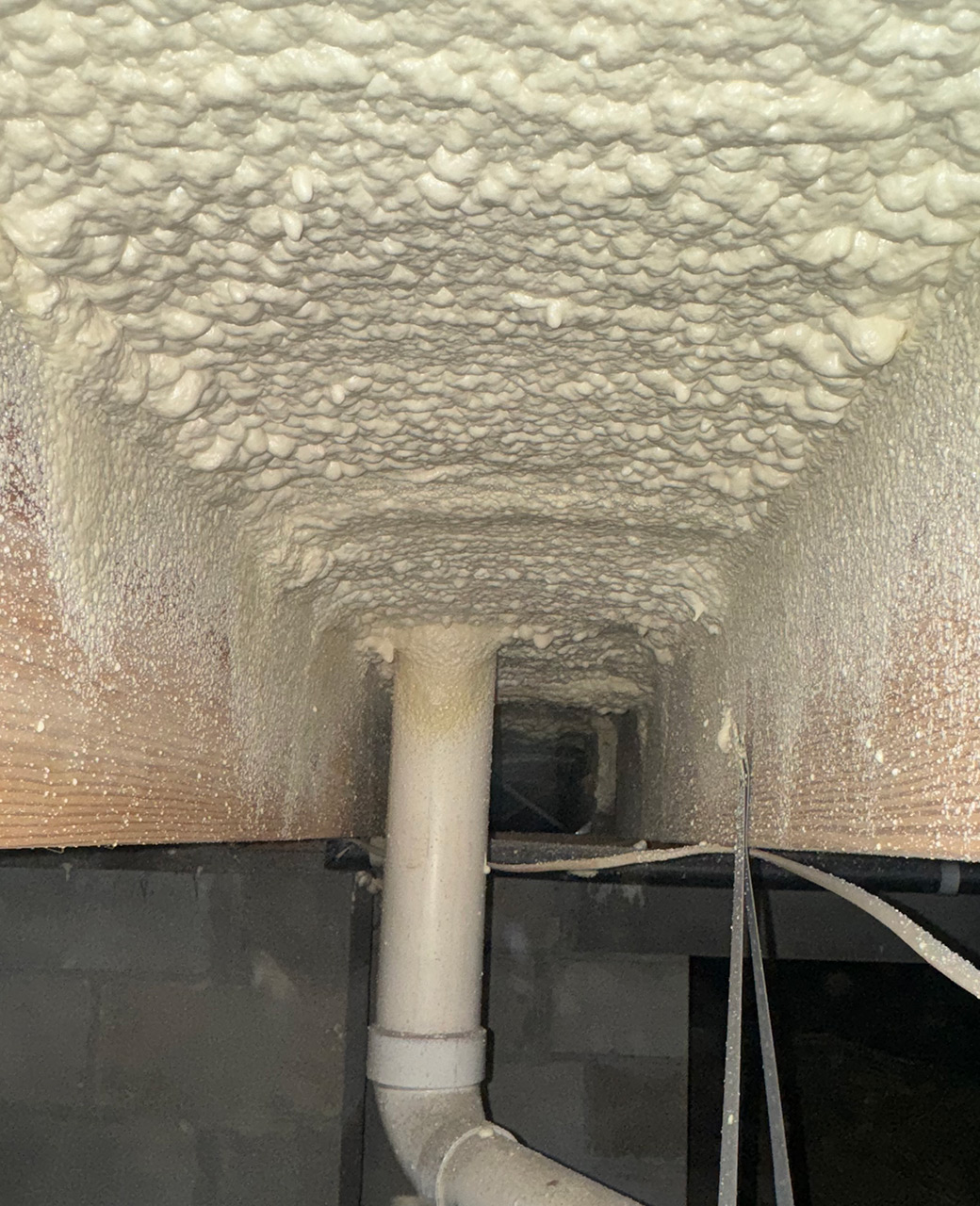 Image of spray foam insulation in Crawl space