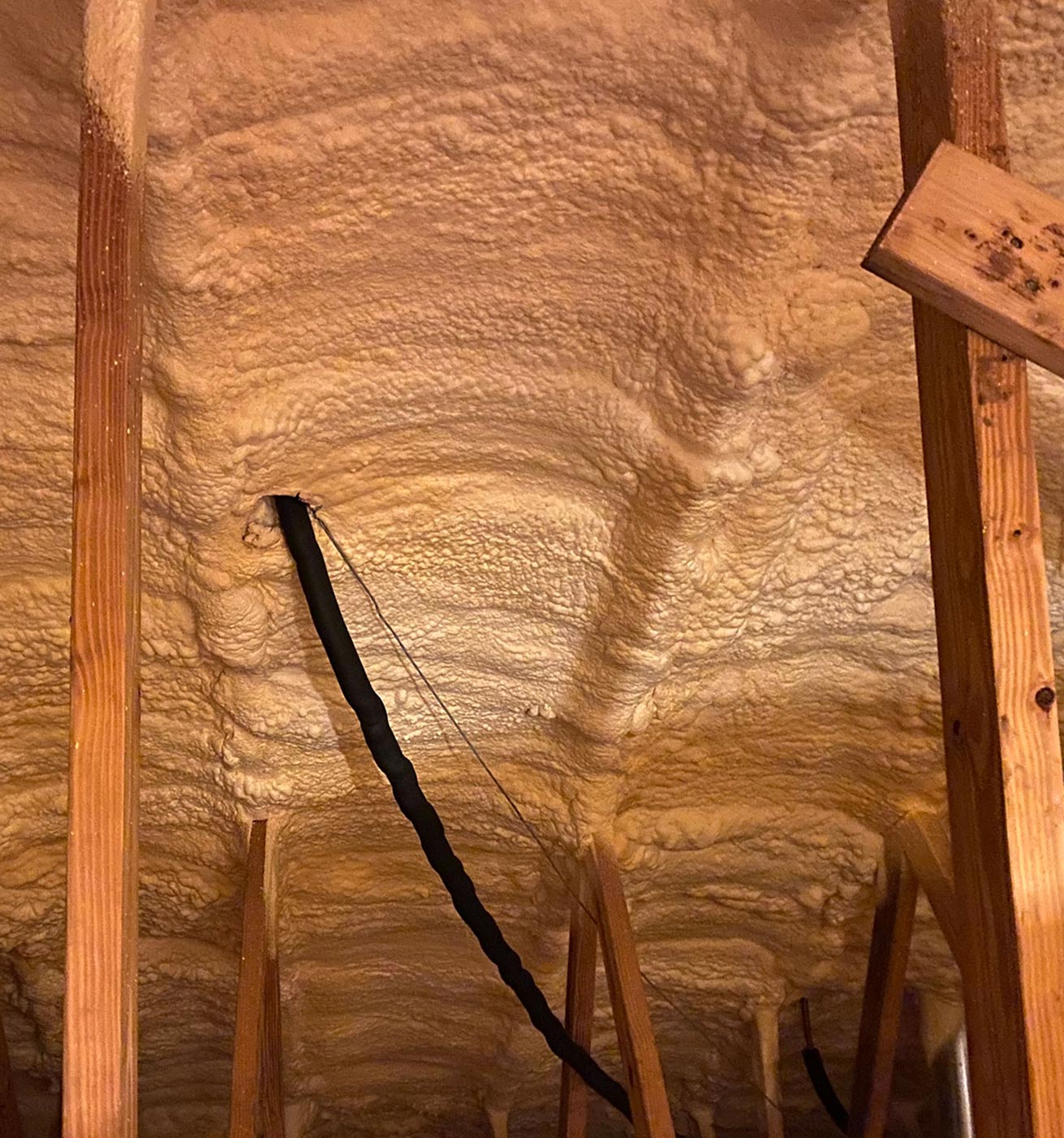 Attic spray foam insulation